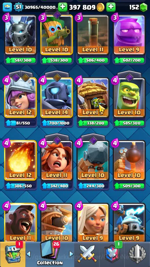Clash Royale Accounts Midgame Lv 51|Trophy 9508|KTL 14|Limited Skin|Card 121| 1 Hero 11 EVO 8 Champ 21 Legendary 33 Epic 30 8