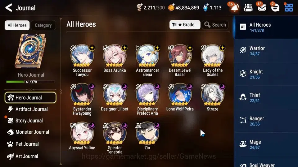 Epic Seven Accounts Starter GLOBAL Unverif|NewEra|13 ML(LOT Scales,Zio,BHwayoung,Etc)+Rinak,AFSFlan|PoH+Bles ON|1K SStone+2K 6