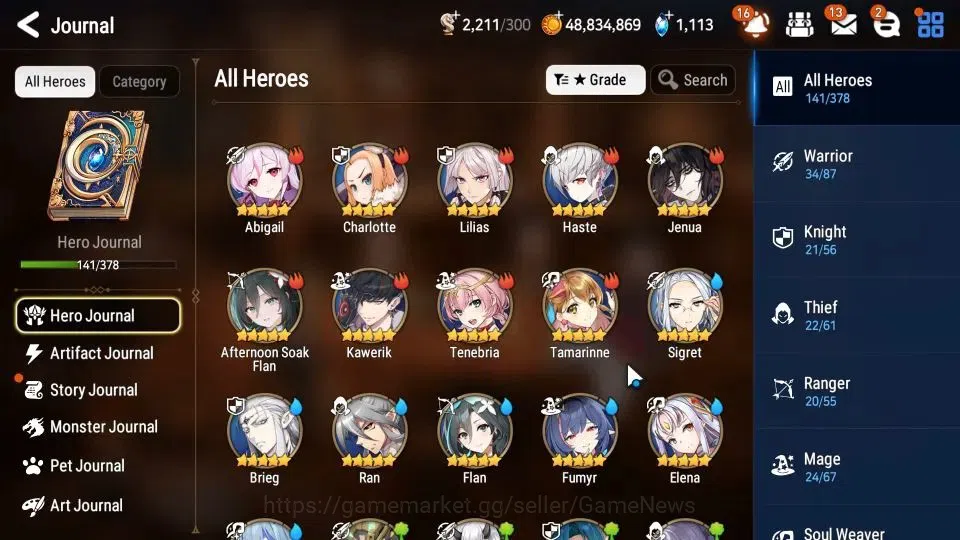 Epic Seven Accounts Starter GLOBAL Unverif|NewEra|13 ML(LOT Scales,Zio,BHwayoung,Etc)+Rinak,AFSFlan|PoH+Bles ON|1K SStone+2K 7