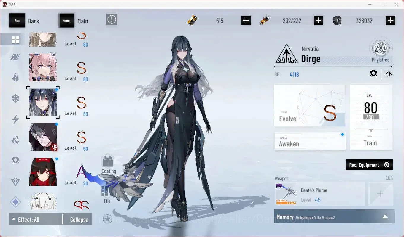 Punishing: Gray Raven Accounts Others ASIA | L79 |(SS Lucia IC,S Lucia CW,S Lucia CA)+Sign, S Feral,S Bianca, Etc|BC 515|YC 10