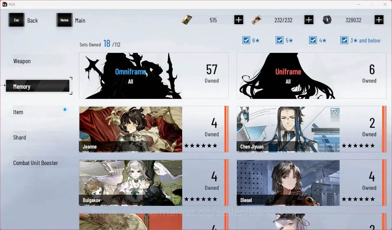 Punishing: Gray Raven Accounts Others ASIA | L79 |(SS Lucia IC,S Lucia CW,S Lucia CA)+Sign, S Feral,S Bianca, Etc|BC 515|YC 15