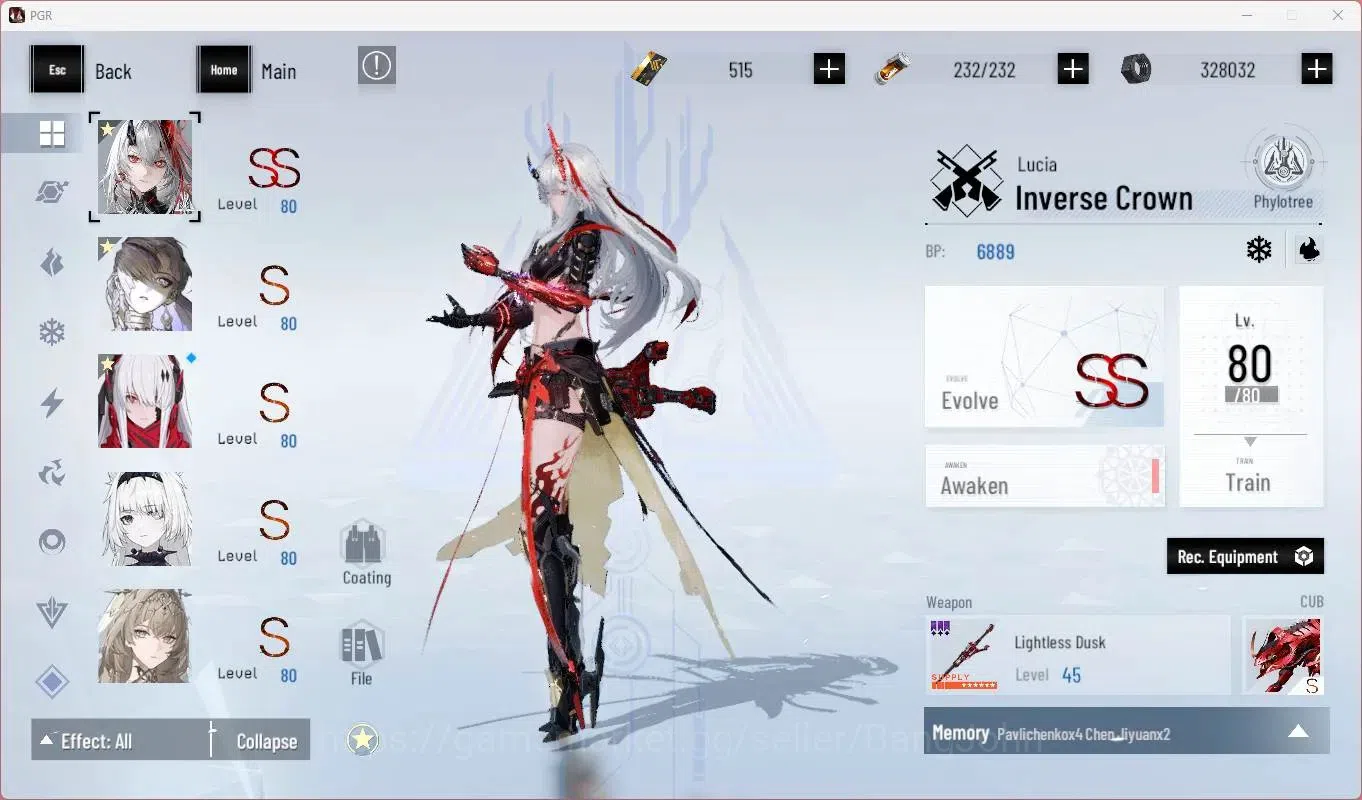 Punishing: Gray Raven Accounts Others ASIA | L79 |(SS Lucia IC,S Lucia CW,S Lucia CA)+Sign, S Feral,S Bianca, Etc|BC 515|YC 4