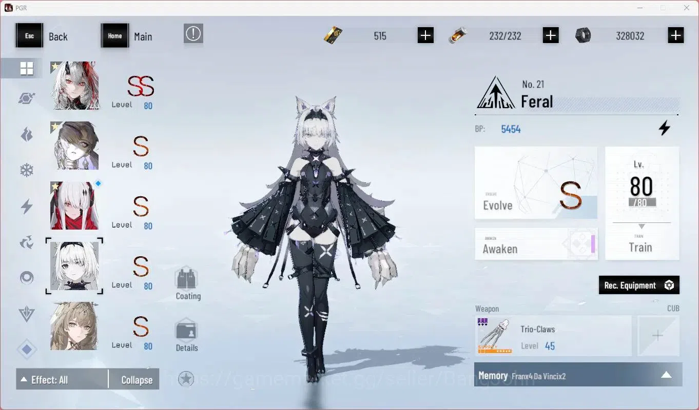 Punishing: Gray Raven Accounts Others ASIA | L79 |(SS Lucia IC,S Lucia CW,S Lucia CA)+Sign, S Feral,S Bianca, Etc|BC 515|YC 7