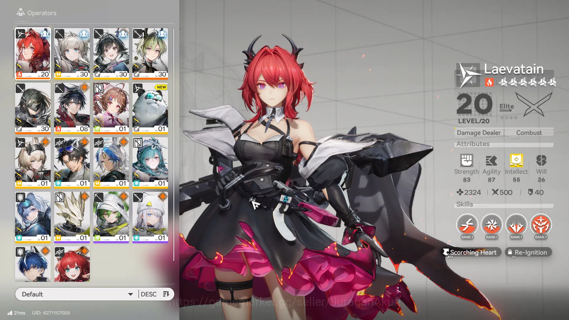 Arknights: Endfield Accounts Asia Lv 19|3 SSR(Laevatain, Lifeng, Ardelia) + 2 W6(Starry Beach, Chivalric) + 9 SR Char|2k 2