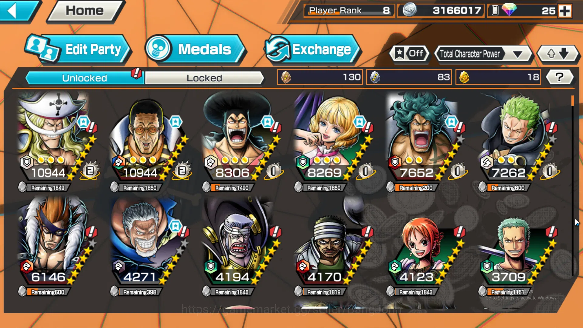 One Piece Bounty Rush Accounts GLOBAL | EX3 | Max 4 | Great Pirate Newgate, Borsa image 15