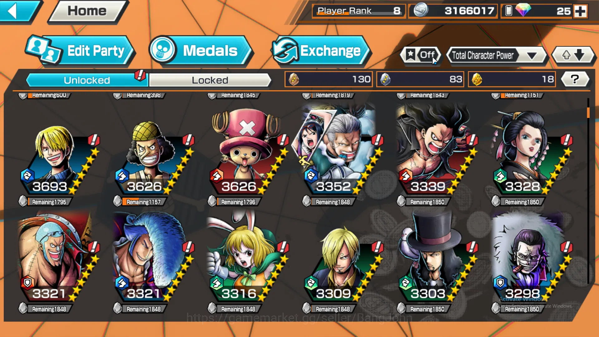 One Piece Bounty Rush Accounts GLOBAL | EX3 | Max 4 | Great Pirate Newgate, Borsa image 16