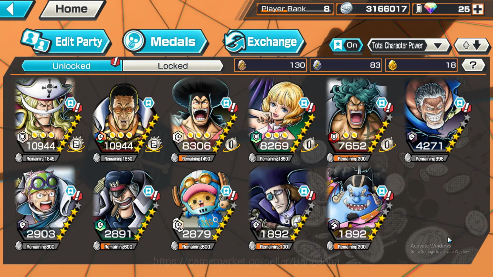 One Piece Bounty Rush Accounts GLOBAL | EX3 | Max 4 | Great Pirate Newgate, Borsa image 3