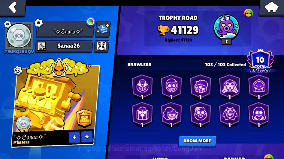 Brawl Stars Accounts Global|41129 Trophy|103 Brawlers-22 MaxLv.|20 Hype image 2