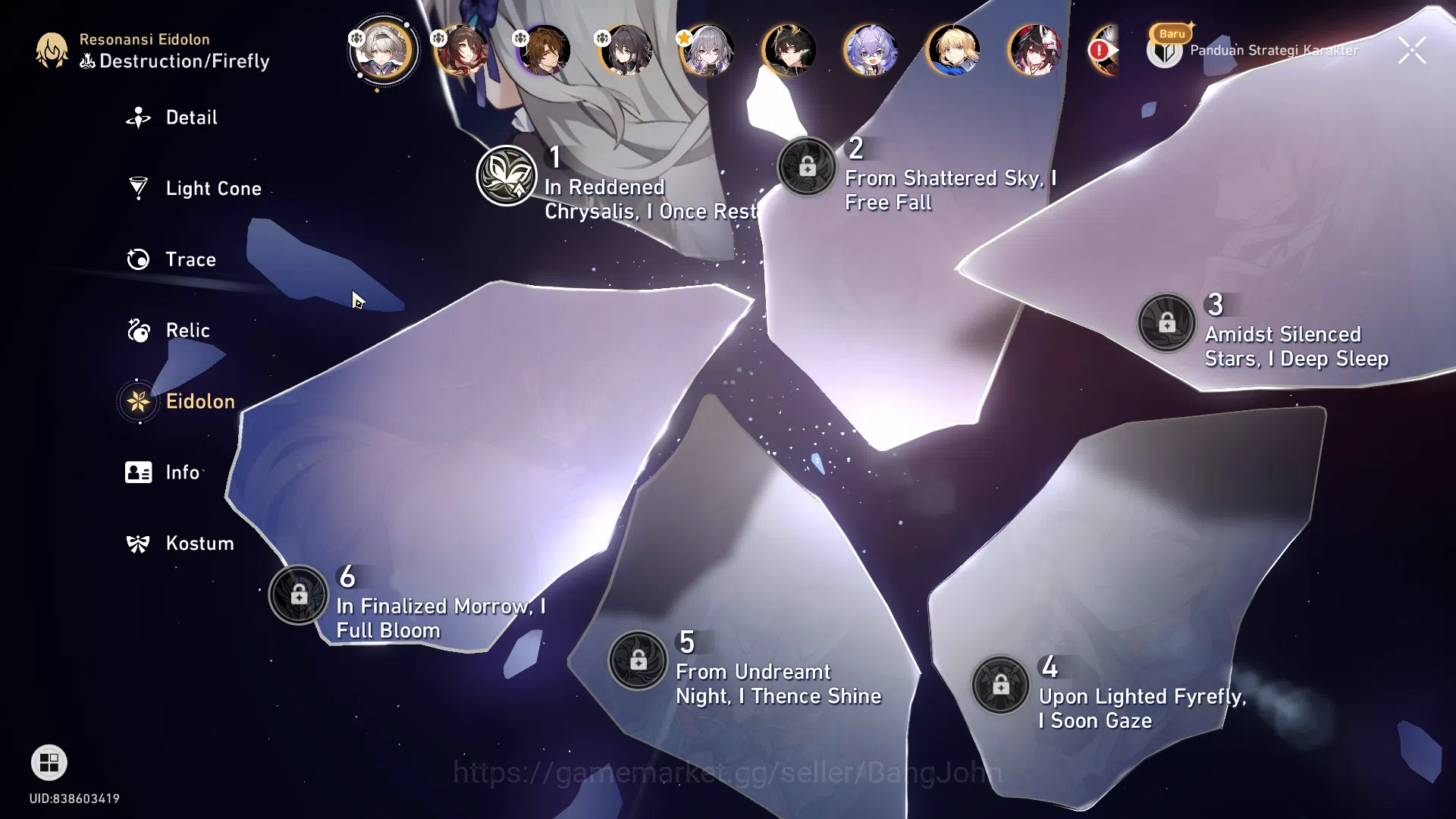Honkai Star Rail Accounts ASIA | TL 62 | 4 LIMIT | FIREFLY | RUAN MEI | DAN image 5