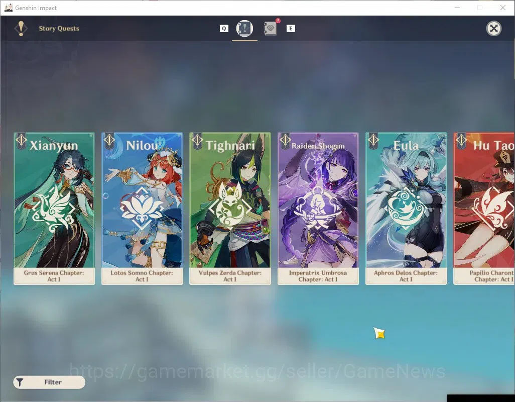 Genshin Impact Accounts Others ASIA|AR 47|Rate On|3 Limited + 3 (*5 16