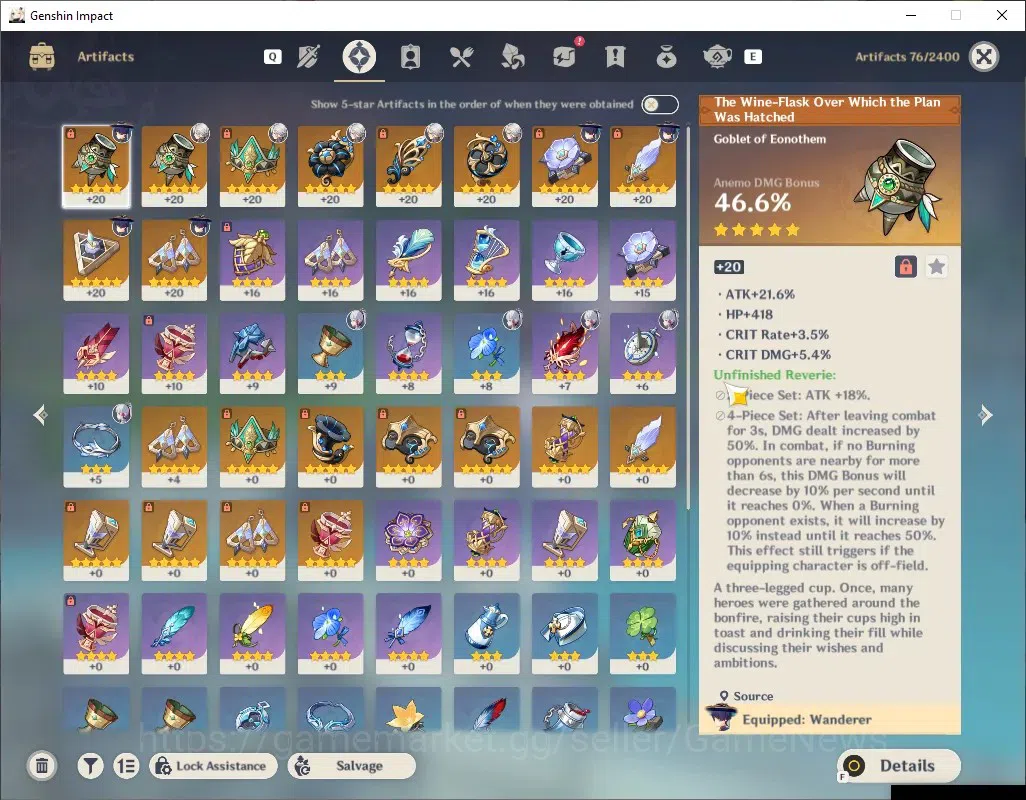 Genshin Impact Accounts Others ASIA|AR 47|Rate On|3 Limited + 3 (*5 4