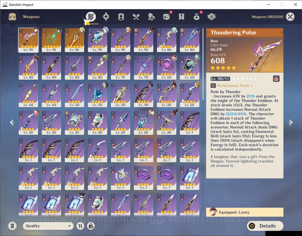 Genshin Impact Accounts ASIA|AR 57|10 Limited + 2(*5Weapon)|ArlecchC1,Mual image 12