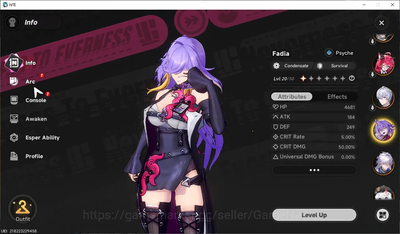 Neverness to Everness Accounts GLOBAL SEA|HL25|TL20|7k Annulith,11SD|7 S-Class 2 Limit(Shinku+Sign,Nanally)|1S-Class 7