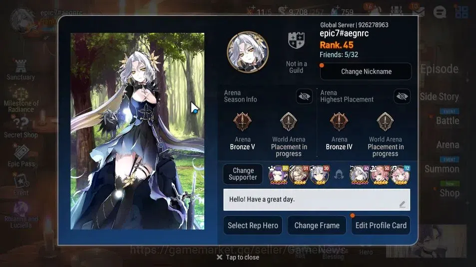 Epic Seven Accounts GLOBAL UnVerif|New Era|4 ML(BriarW Iseria,TE kayro image 2