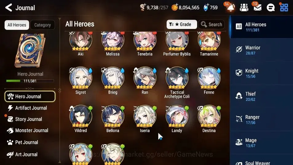 Epic Seven Accounts GLOBAL UnVerif|New Era|4 ML(BriarW Iseria,TE kayro image 7