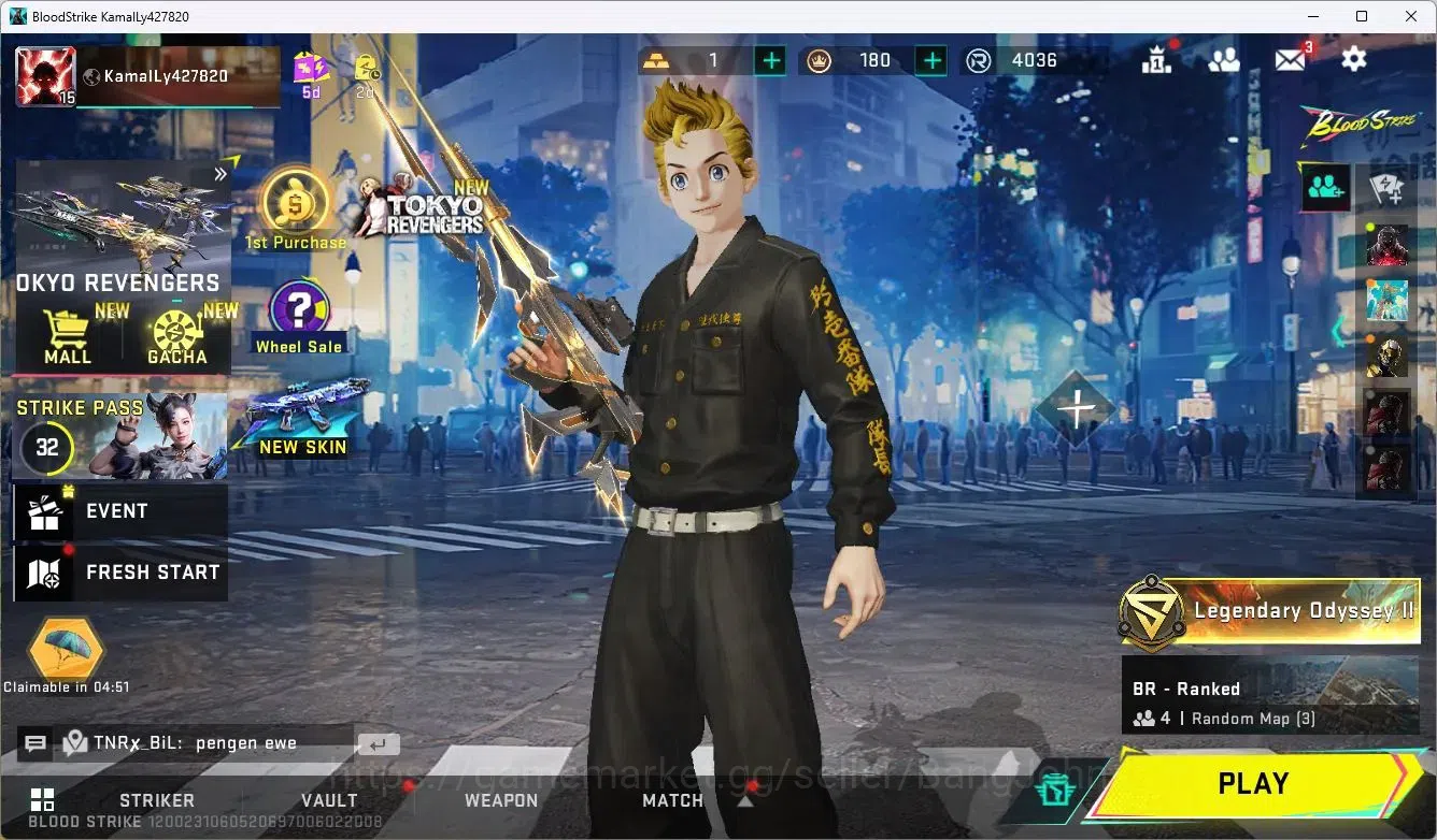 Blood Strike Accounts ASIA | TR Takemichi, KNIVES OUT JACK Striker | 1 U image 1