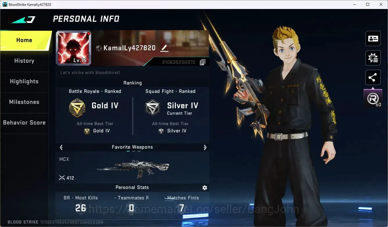 Blood Strike Accounts ASIA | TR Takemichi, KNIVES OUT JACK Striker | 1 U image 2