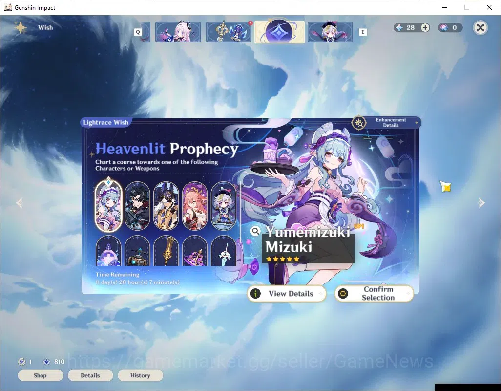 Genshin Impact Accounts Starter ASIA|AR 25|1 Limited + 1 (*5 Standard)| Sandrone | Tighnari |Low Main Quest|BD Unset|Female 11