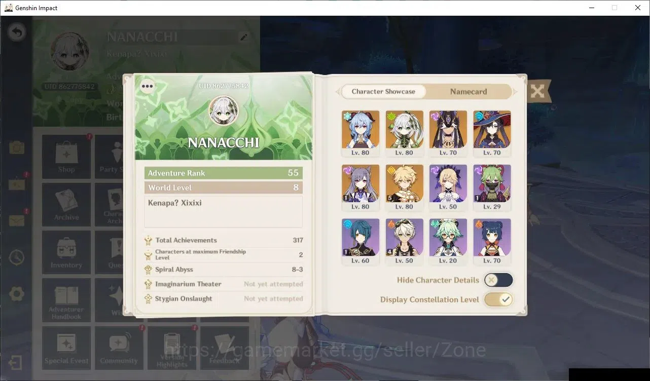 Genshin Impact Accounts Others ASIA|AR 55|3 Limit+2(*5Wpn)|Ganyu,Nahida,Cyno+Sign|Low Explore|Check SS|TakeMail(GI870Z) 1