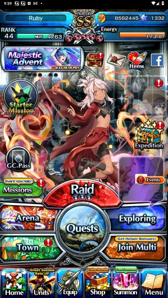 Grand Summoners Accounts Global| Rank 44| 1.332 Crystal | 7 Ascend | Shirou image 1