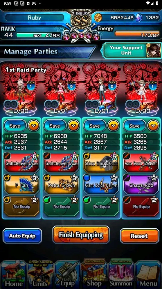 Grand Summoners Accounts Global| Rank 44| 1.332 Crystal | 7 Ascend | Shirou image 4