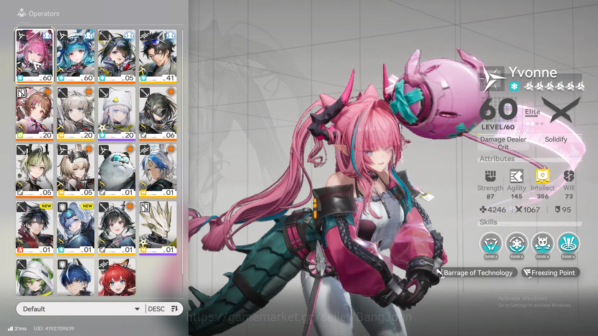 Arknights: Endfield Accounts ASIA | last rite, Yvonne, tang tang, Ardelie, lifeng, artzy tirann, WP 6s 8 more detail check 17