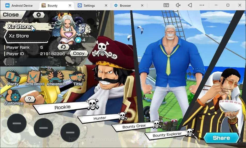 One Piece Bounty Rush Accounts High-End Android | 5 EX | PR 5 | LH Monkey D.Garp,SS-Snake,KOP Gol D.Roger,AMSK Borsalino,BP 1