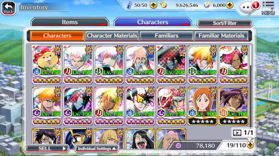 Bleach: Brave Souls Accounts Starter [GLOBAL]6K Orb+Fresh All Story|Ichigo 9th Anniv,Kon NY,Toshiro Fierce,Gin 4