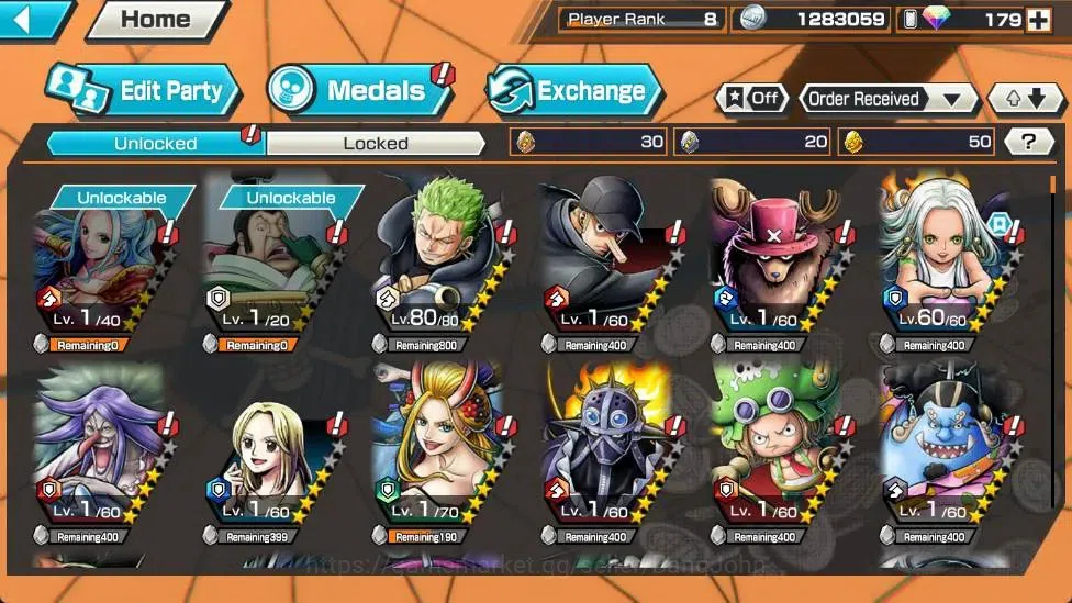 One Piece Bounty Rush Accounts Global | EX 5 | PR 8 | Zoro & Sanji Lv.Max, Gol D. image 6