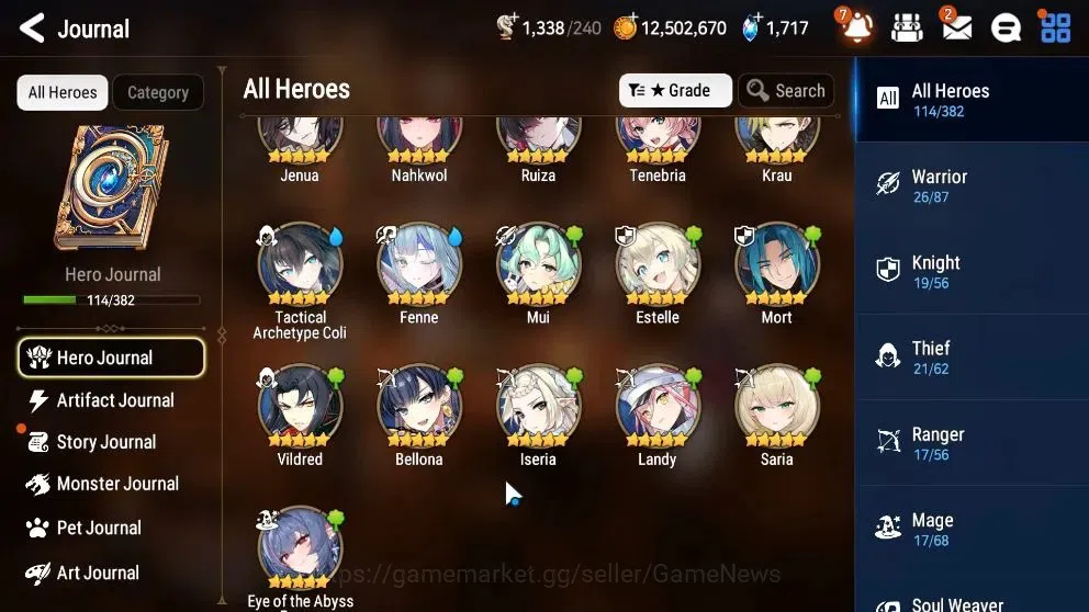 Epic Seven Accounts Starter Global UnVerif|New Era|5 ML(Salome,Harseti,Etc)+Ab Fumyr,Estele,TA Coli,etc|PoH ON|540 7
