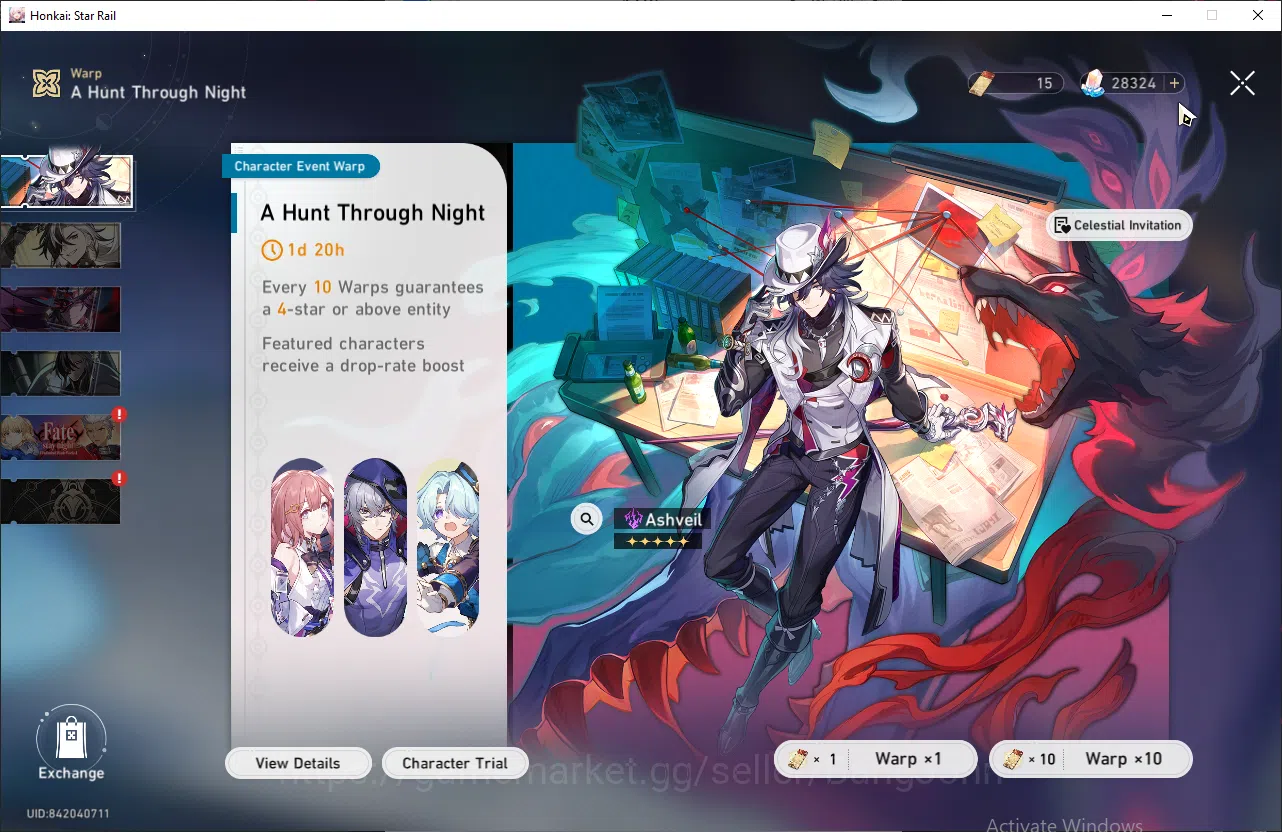 Honkai Star Rail Accounts ASIA | TL66 | 6 Lim | Prime DOT: Hysilens, Kafka,  image 2