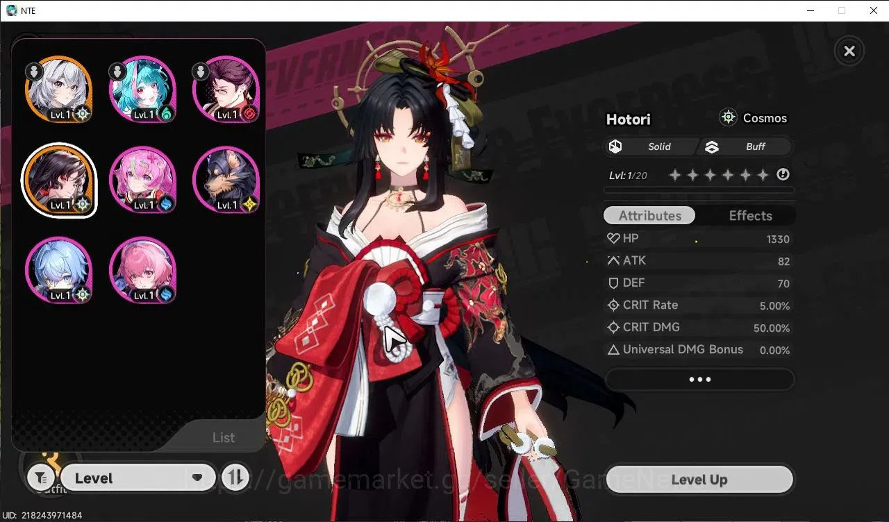 Neverness to Everness Accounts GLOBAL Southeast Asia|HL 3| 1 SSR Limited Hotori +1 S-Class Char Box|6 SR|Selector ON|Female 2