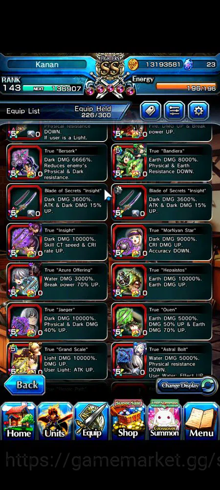Grand Summoners Accounts Mid-Game Global|Rank 143|20 Ascend|BetaTW,EmiyaTW,FenTW,DL 17