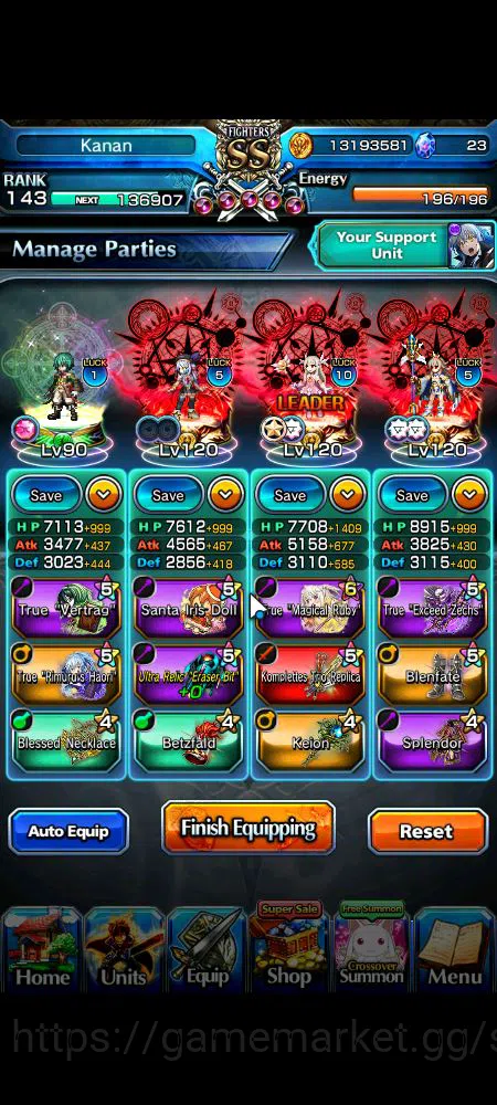 Grand Summoners Accounts Mid-Game Global|Rank 143|20 Ascend|BetaTW,EmiyaTW,FenTW,DL 3