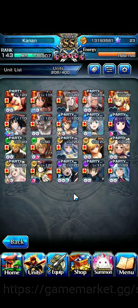 Grand Summoners Accounts Mid-Game Global|Rank 143|20 Ascend|BetaTW,EmiyaTW,FenTW,DL 4