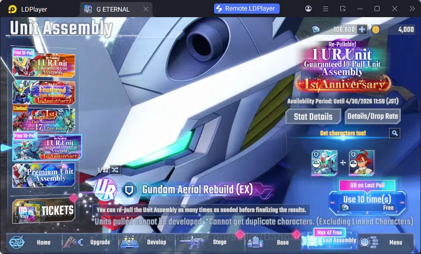 SD Gundam G Generation ETERNAL Accounts Global Rank 1 | FreshStory | 100+K Diamond, Selector Banner On, 8Gundam SSR+ 2Supp 4