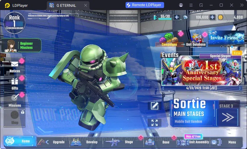 SD Gundam G Generation ETERNAL Accounts Global Rank 1 | FreshStory | 100+K Diamond, Selector Banner On, 8Gundam SSR+ 2Supp 5