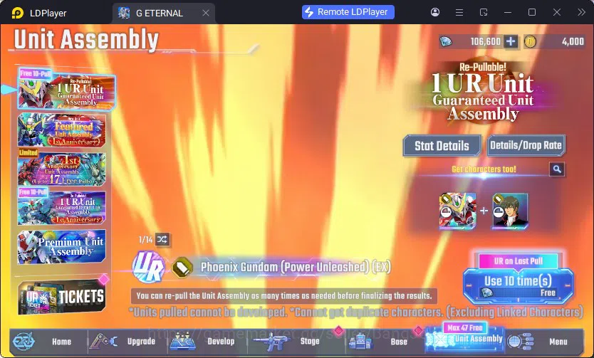 SD Gundam G Generation ETERNAL Accounts Global Rank 1 | FreshStory | 100+K Diamond, Selector Banner On, 8Gundam SSR+ 2Supp 6