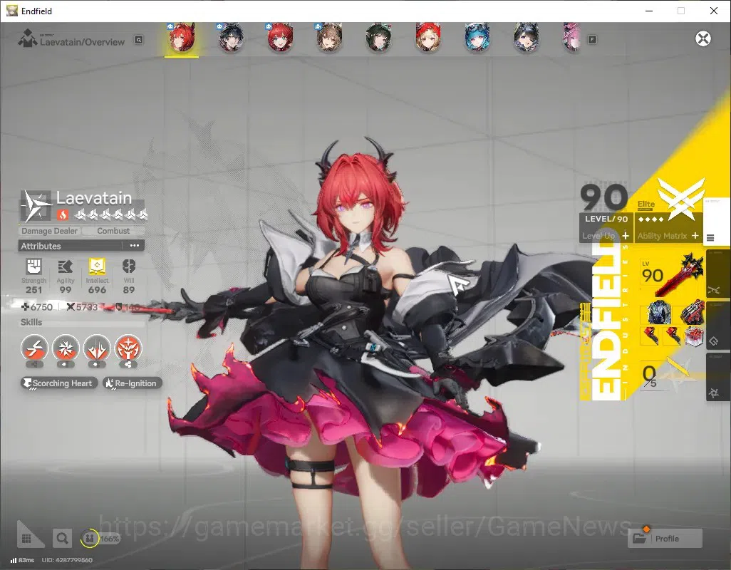 Arknights: Endfield Accounts ASIA|Lv 57|11 SSR (6 Limit)+20(*6Wep)|(Laevatain,Zhuang 2