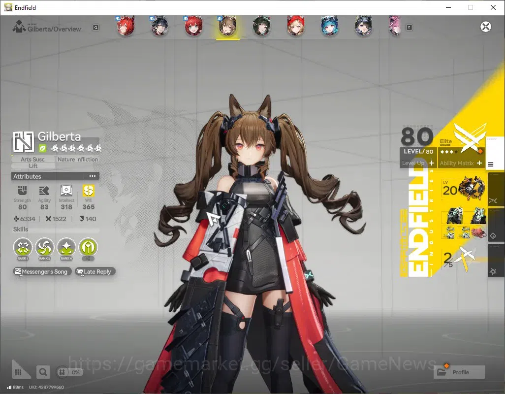 Arknights: Endfield Accounts ASIA|Lv 57|11 SSR (6 Limit)+20(*6Wep)|(Laevatain,Zhuang 4