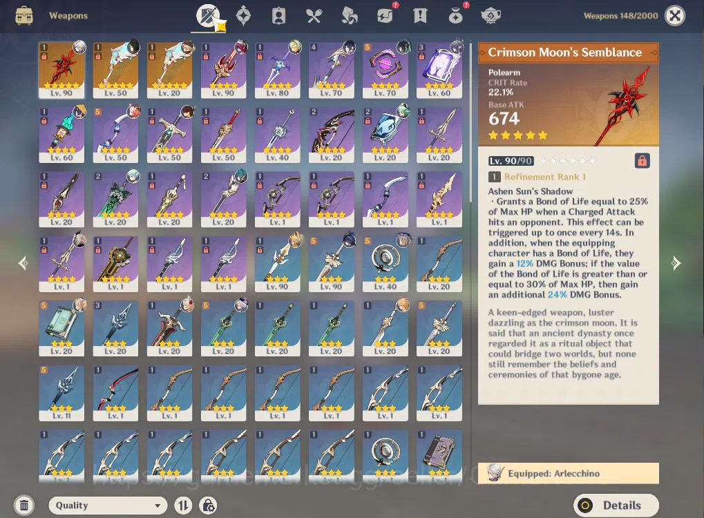 Genshin Impact Accounts ASIA|AR56|5Limited+3(*5Weapon)|Arlecchino+sign,Yel image 6
