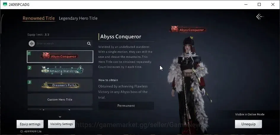 Where Winds Meet Accounts GLOBAL|Lv 95|GS 29K|2 HC|Diff Legend|Abyss Conq|Cr image 3