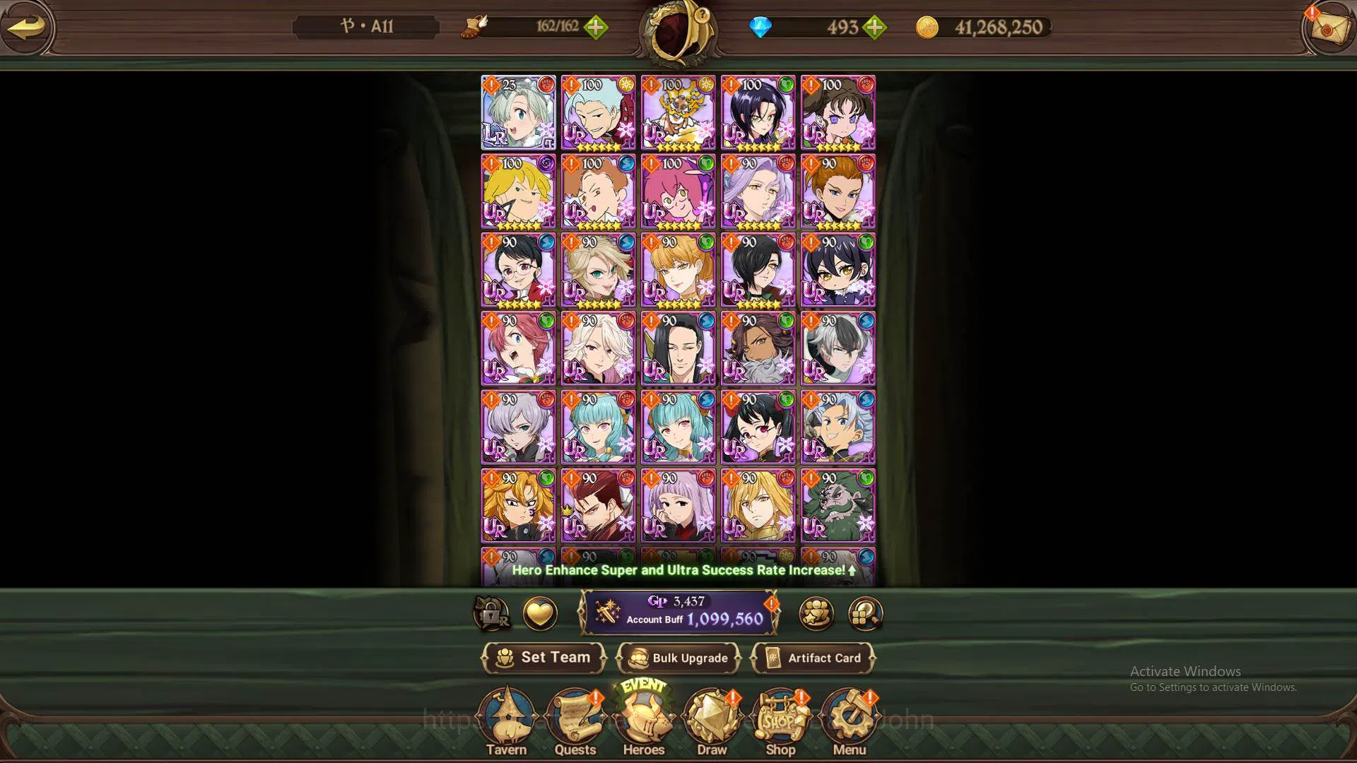 The Seven Deadly Sins: Grand Cross Accounts Others ASIA|1M CC|DM 493|1LR Elizabeth|Collab Shinra|UR Demon King 7