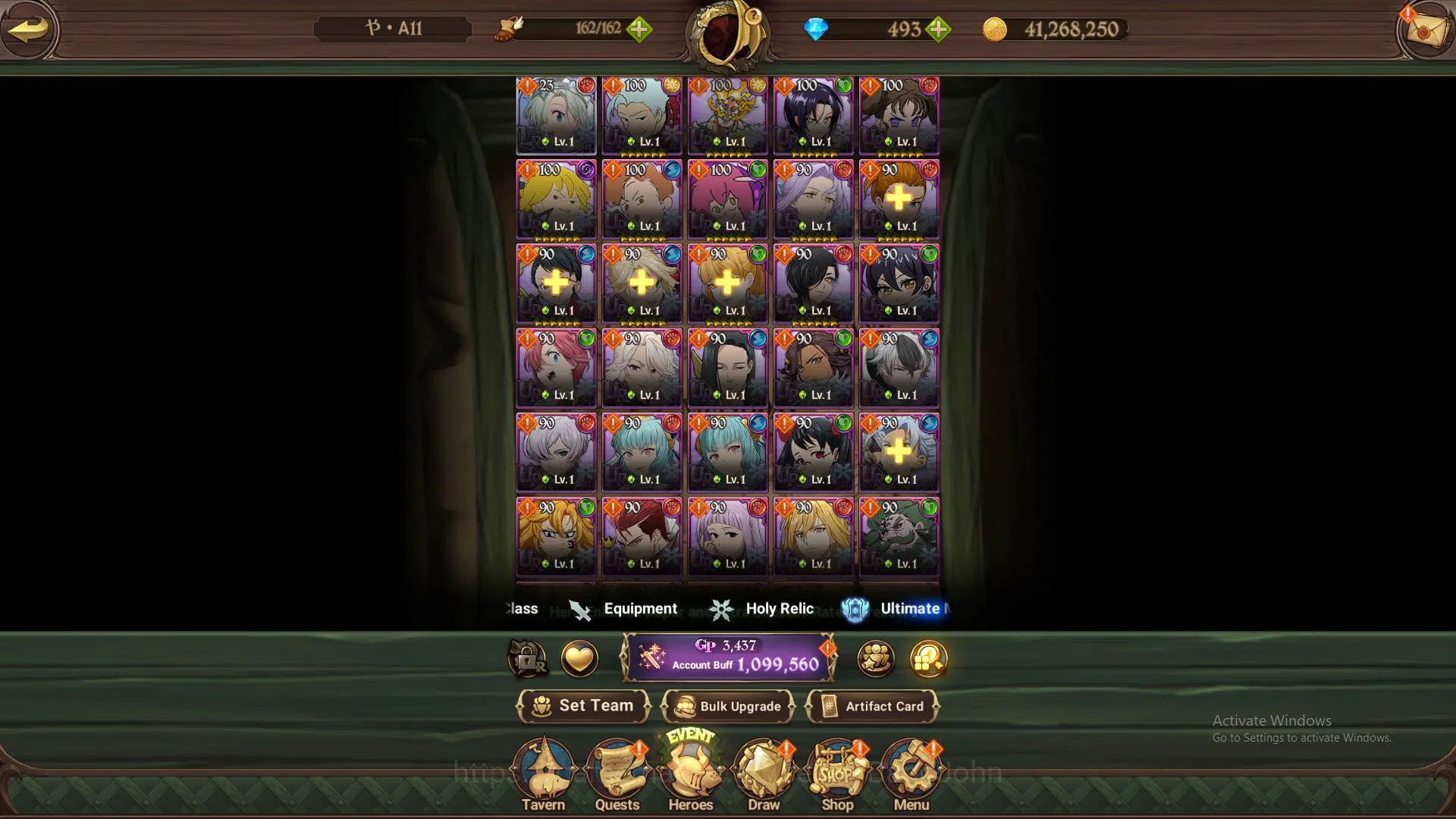 The Seven Deadly Sins: Grand Cross Accounts Others ASIA|1M CC|DM 493|1LR Elizabeth|Collab Shinra|UR Demon King 8