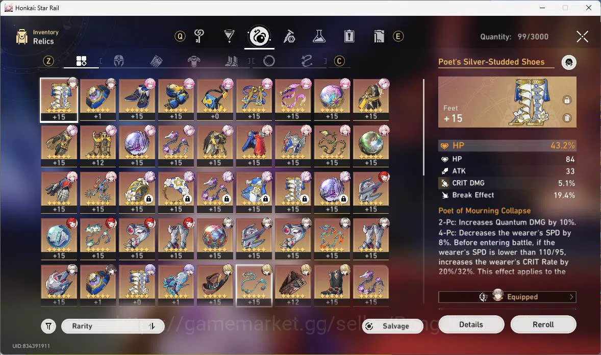 Honkai Star Rail Others ASIA|TL 65|12 Limit|CarryTeam(Castorice+sign,Evern image 1