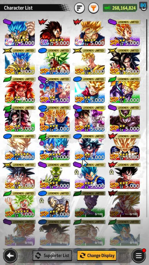 Dragon Ball Legends Accounts Mid-Tier 268 M Total Power|LV 156|3 UL+ 23 LL|SS 4 Vegeta,SS Goku,SS God SS Gogeta,Etc 3
