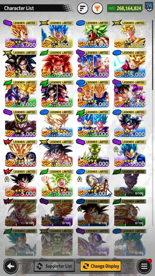 Dragon Ball Legends Accounts Mid-Tier 268 M Total Power|LV 156|3 UL+ 23 LL|SS 4 Vegeta,SS Goku,SS God SS Gogeta,Etc 5