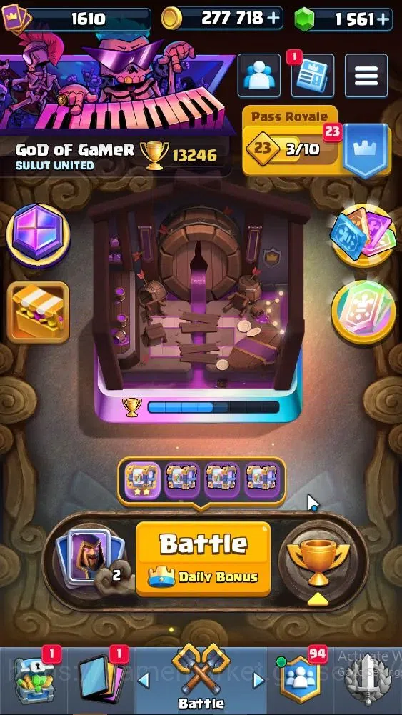 Clash Royale Accounts High-End Lv 1610|Trophy 13246|KTL 16|Card 122|10 MAX Card 5 Hero 14 EVO 8 Champ 22 Legend 33 Epic 30 1