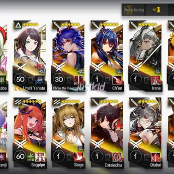 Arknights Accounts Mid-Tier ARKNIGHTS GLOBAL EARLYMID 29*6 , 3 LIMITED SAKIKO,HOSHI ALTER,CHEN ALTER , ENTELECHIA,CHEN