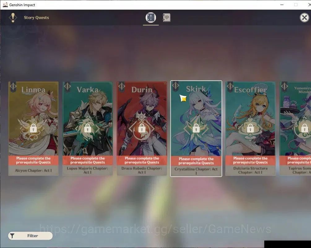 Genshin Impact Accounts Asia|Starter|AR 31|1 Limit +1(*5Wep)| Nefer |MC Fe image 10